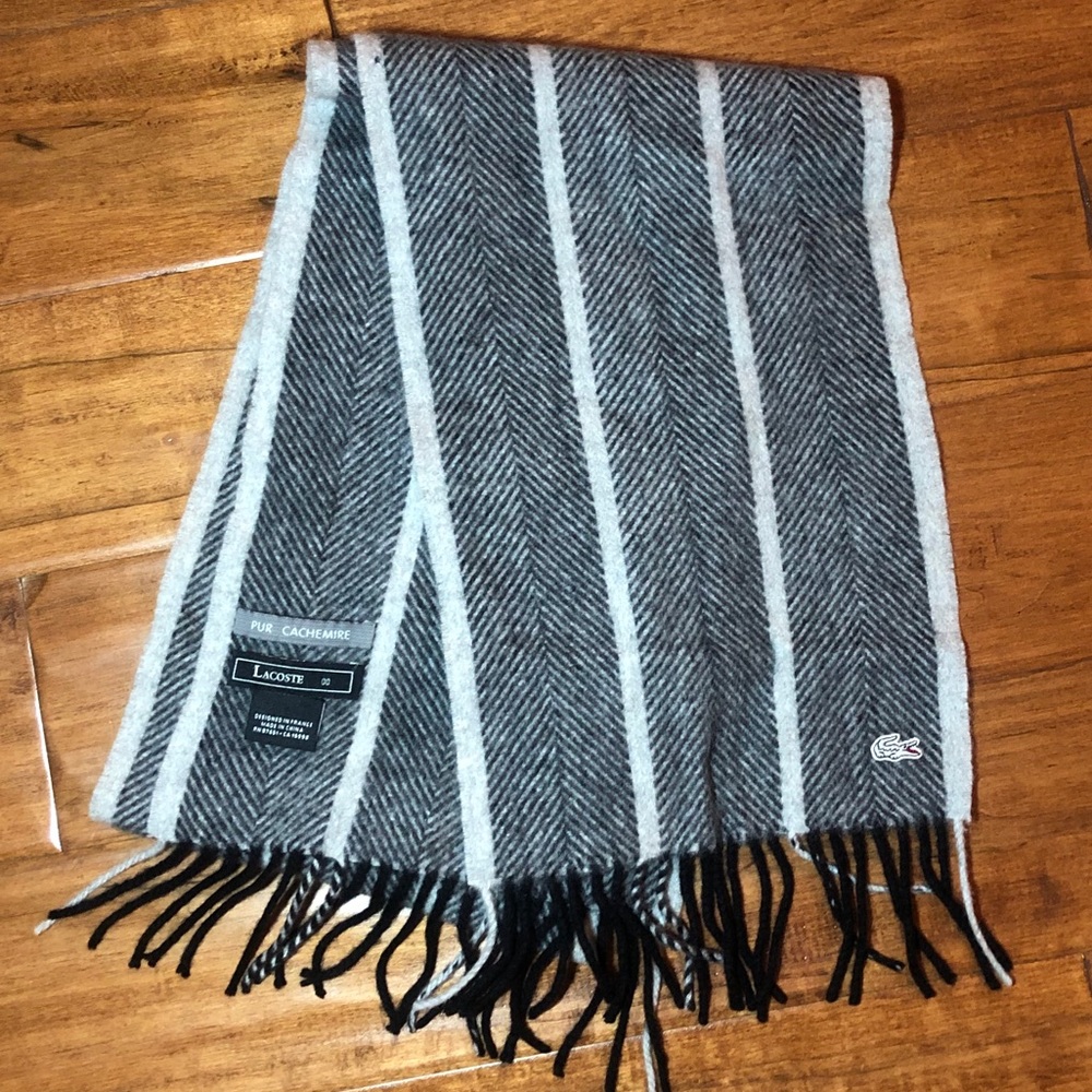 Lacoste cashmere fringe scarf